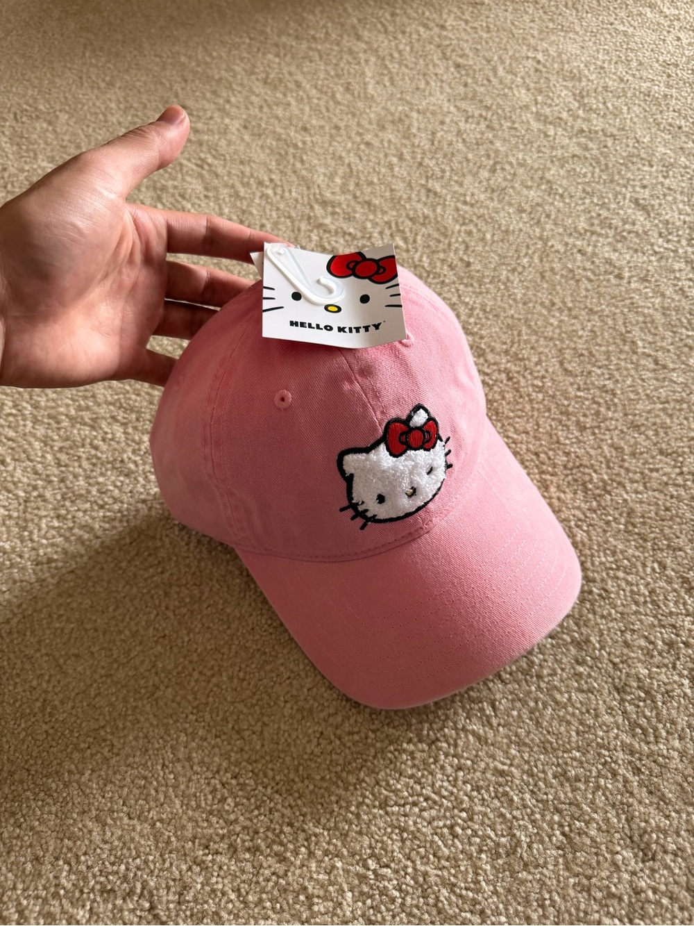 Hello Kitty Pink Embroidered Logo Cap